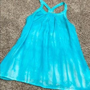 C & C California the dye silk racer back tank teal